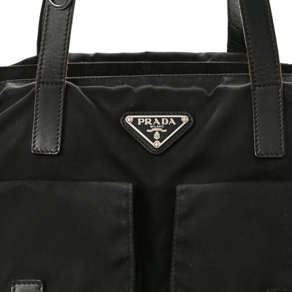 Prada Nylon Vela Drawstring Shopping Tote Black 6 of 9