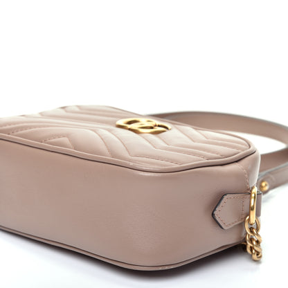 Gucci Calfskin Matelasse Mini GG Marmont Chain Shoulder Bag Porcelain Rose 7 of 13