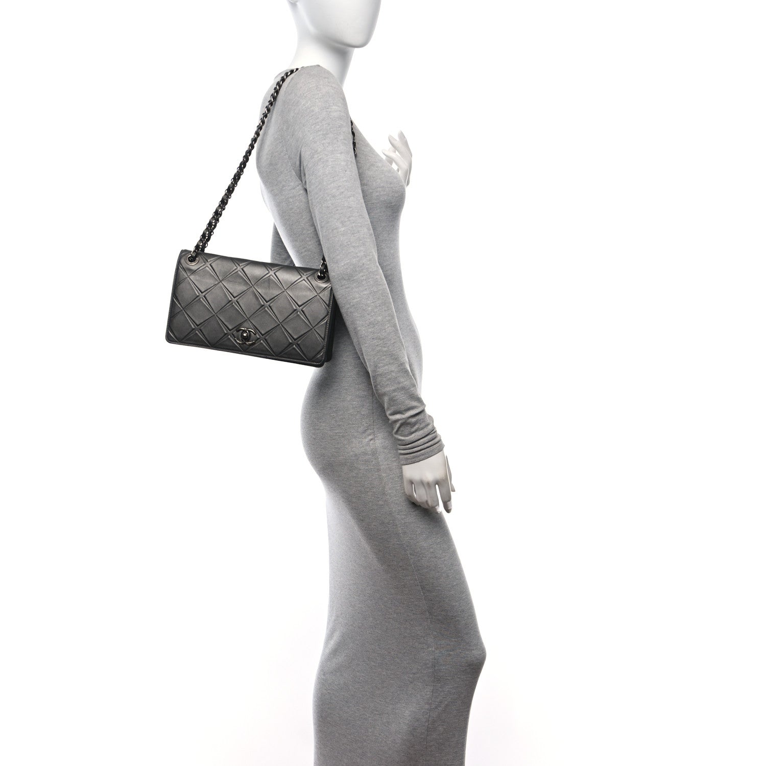 Chanel Calfskin Small Propeller Flap Charcoal 2 of 12