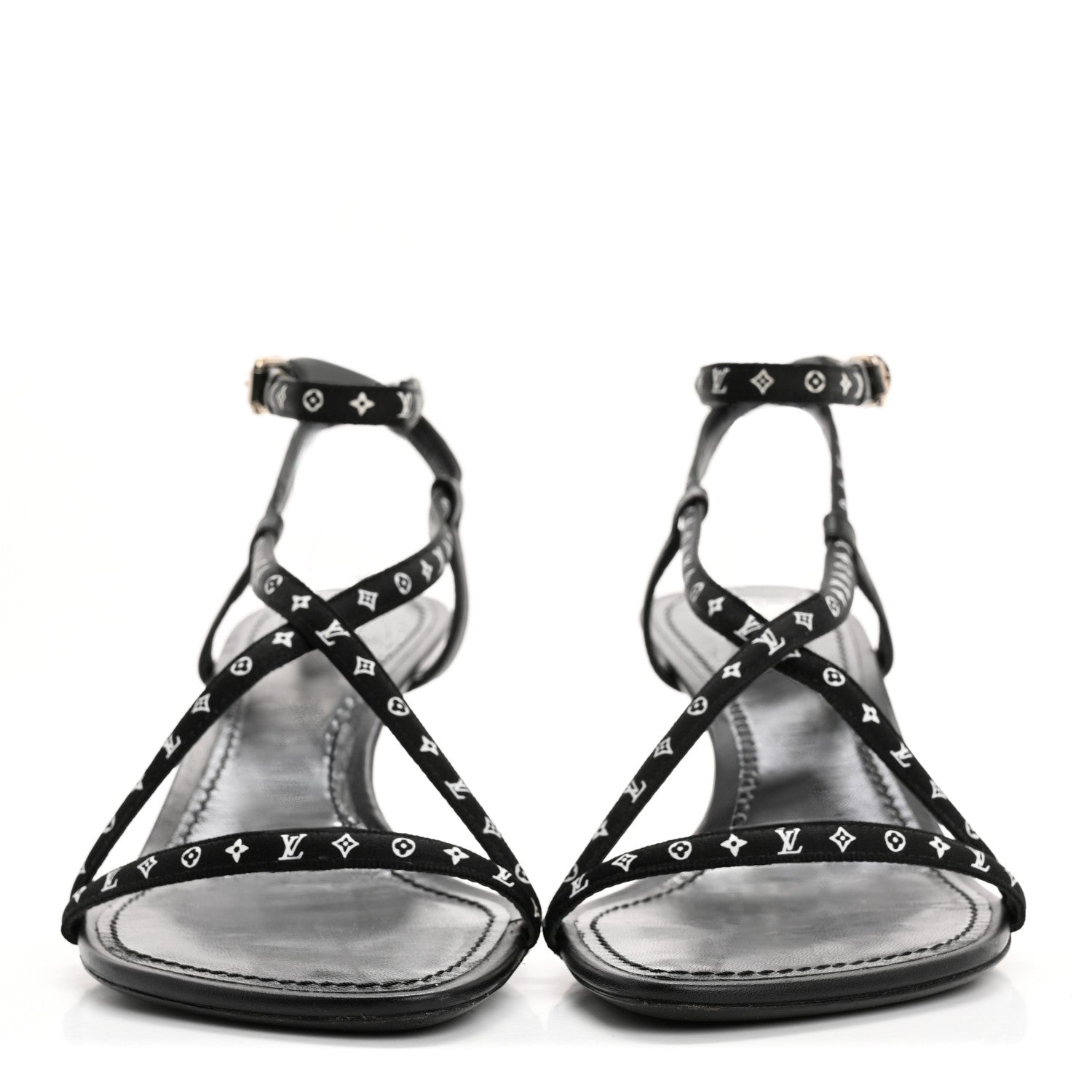 Louis Vuitton Satin Calfskin Citizen Sandals 37 Black 3 of 13