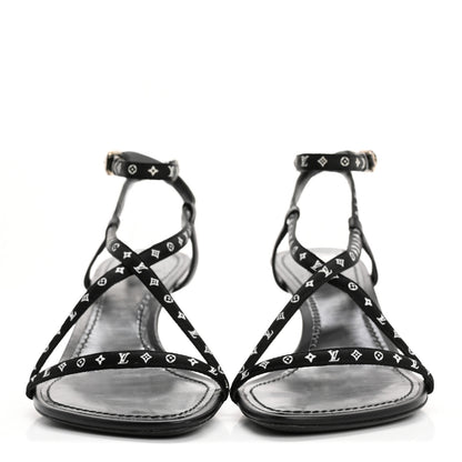 Louis Vuitton Satin Calfskin Citizen Sandals 37 Black 3 of 13