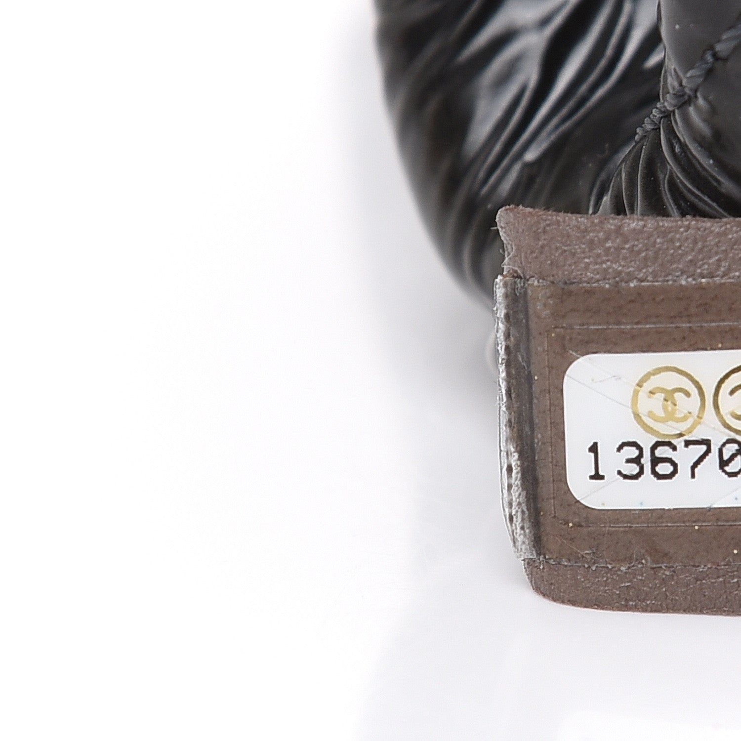 Chanel Aged Glazed Nylon Quilted Shopping Tote Dark Grey 6 of 23
