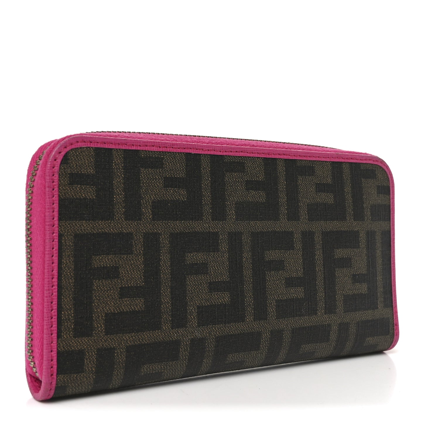 Zucca Spalmati Vitello Elite Zip Around Wallet Tobacco Ciclamino