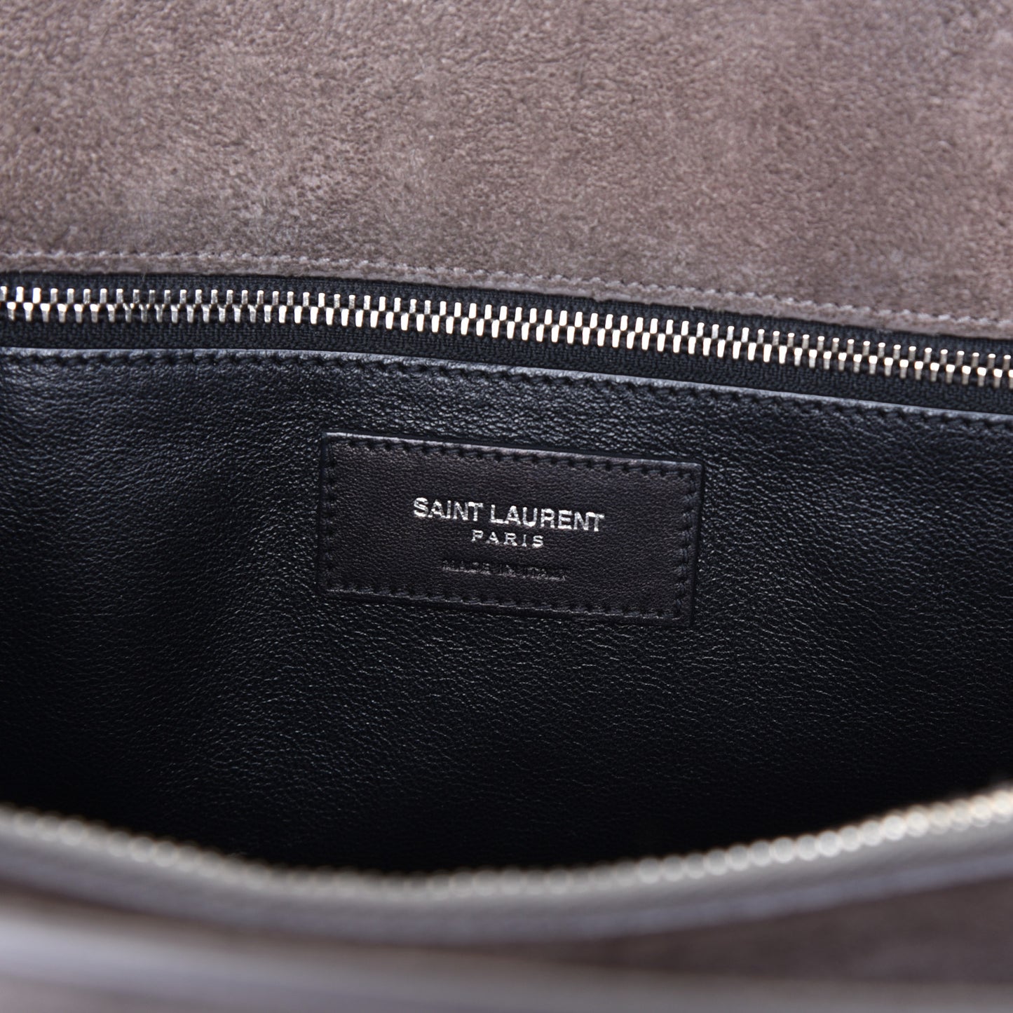 Suede Crocodile Embossed Small Sac de Jour Gray