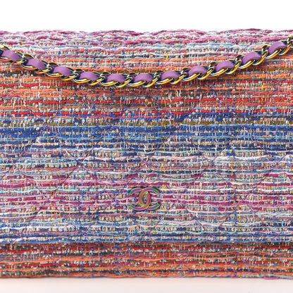 Chanel Tweed Iridescent Wallet On Chain WOC Purple 11 of 12