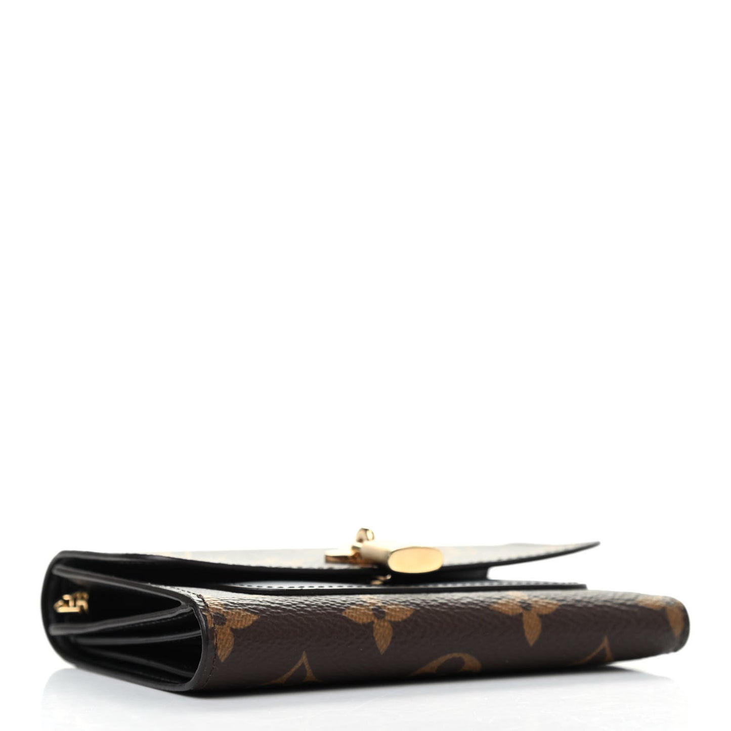Monogram Flower Lock Compact Wallet Black