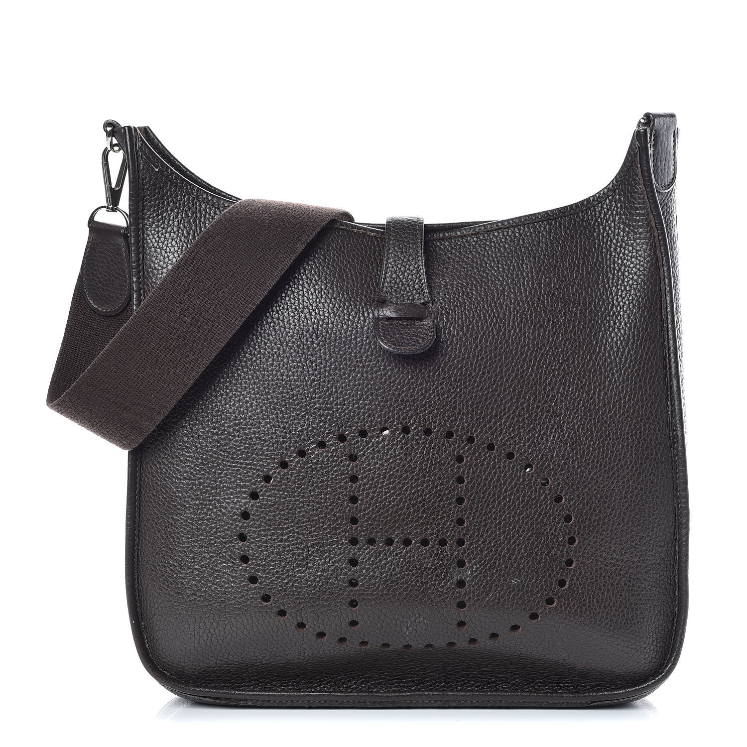 Hermes Taurillon Clemence Evelyne II GM Chocolate 1 of 23