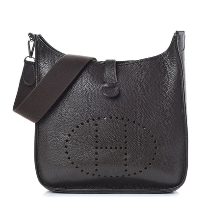 Hermes Taurillon Clemence Evelyne II GM Chocolate 1 of 23
