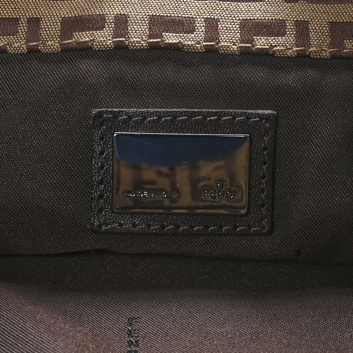 Fendi Zucchino Small Hobo Mogano Panna Testa 7 of 13