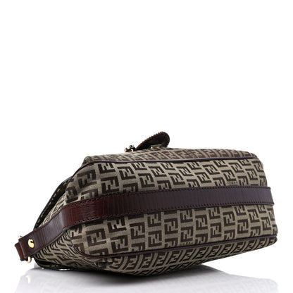 Fendi Zucchino Logo Shoulder Bag Tobacco 4 of 16