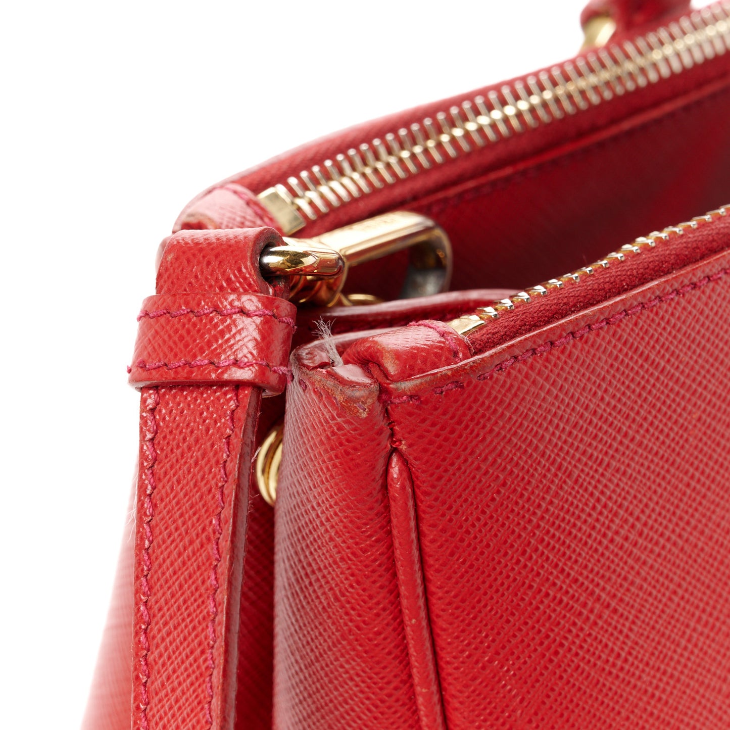 Saffiano Medium Galleria Double Zip Tote Fuoco