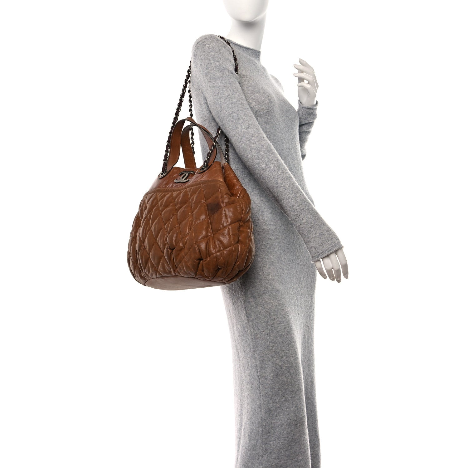Chanel Iridescent Calfskin Large In The Mix Tote Light Brown 3 of 19