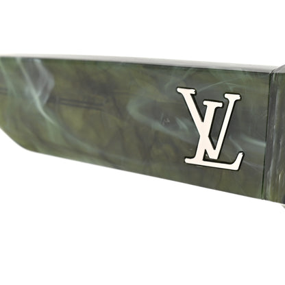 Louis Vuitton Acetate Marble Effect Swarovski Cyclone Sunglasses Z1552W Green 7 of 8