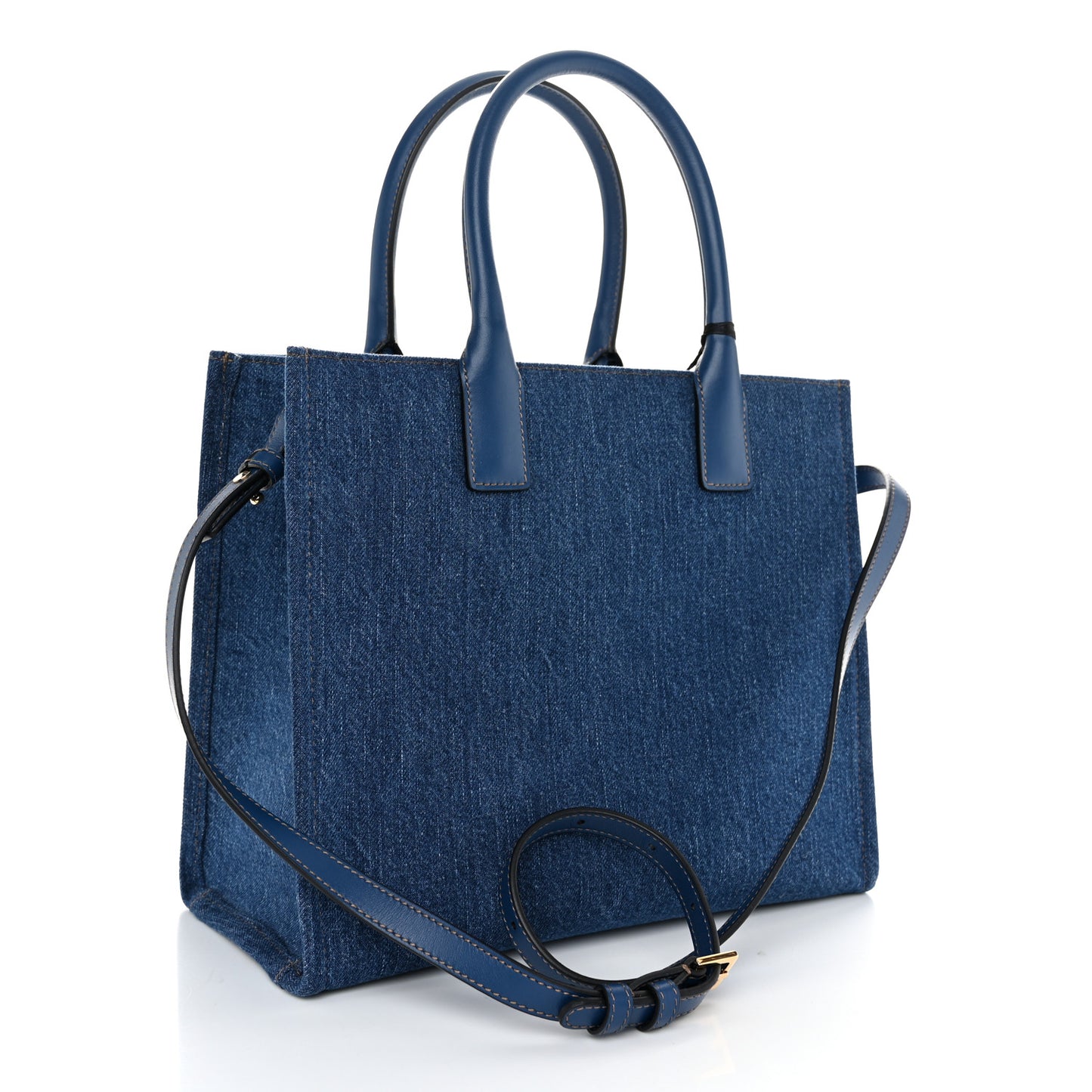 Denim Calfskin La Medusa Small Tote Bag Blue