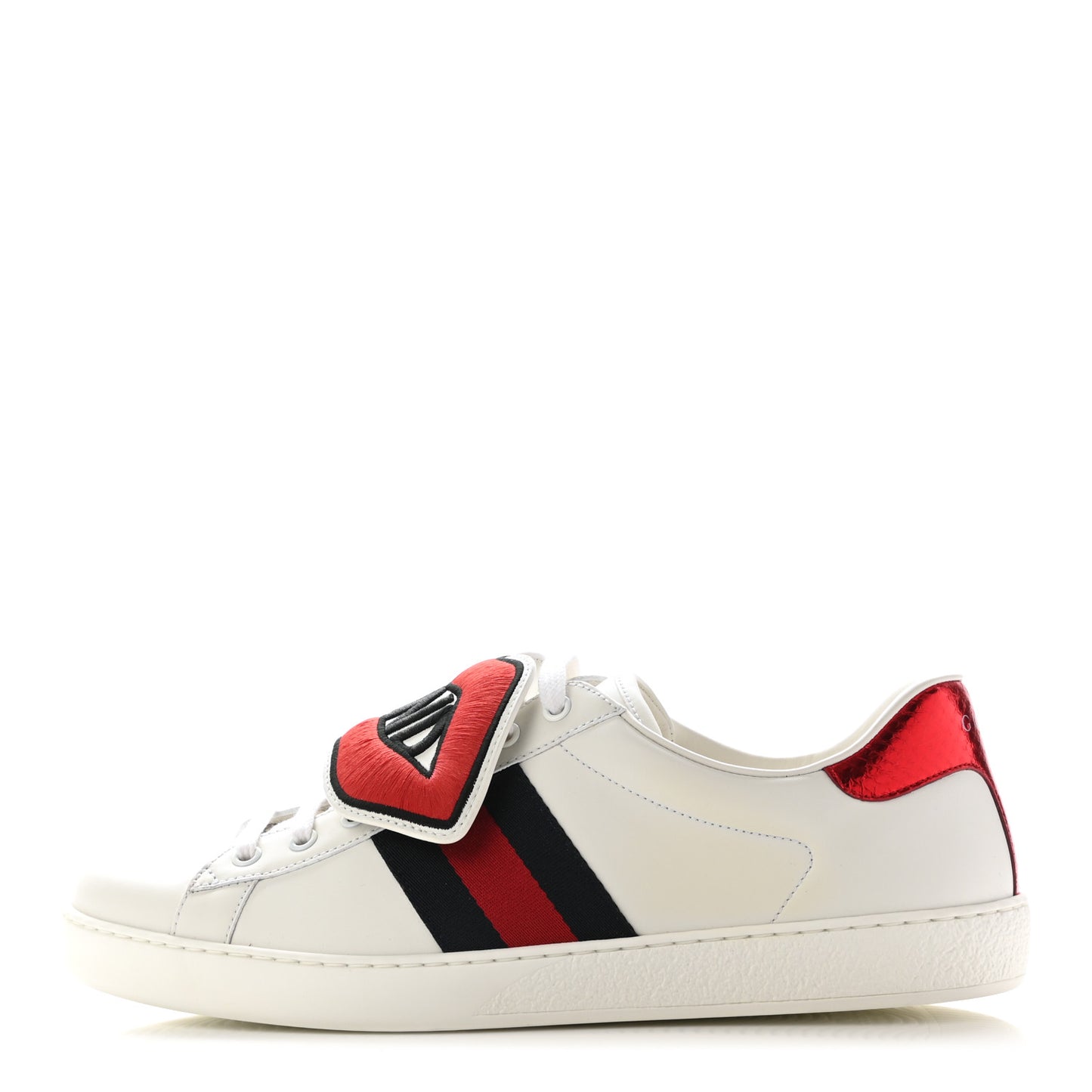 Calfskin Ayers Web Blind for Love Embroidered Mens Ace Sneakers 10 White