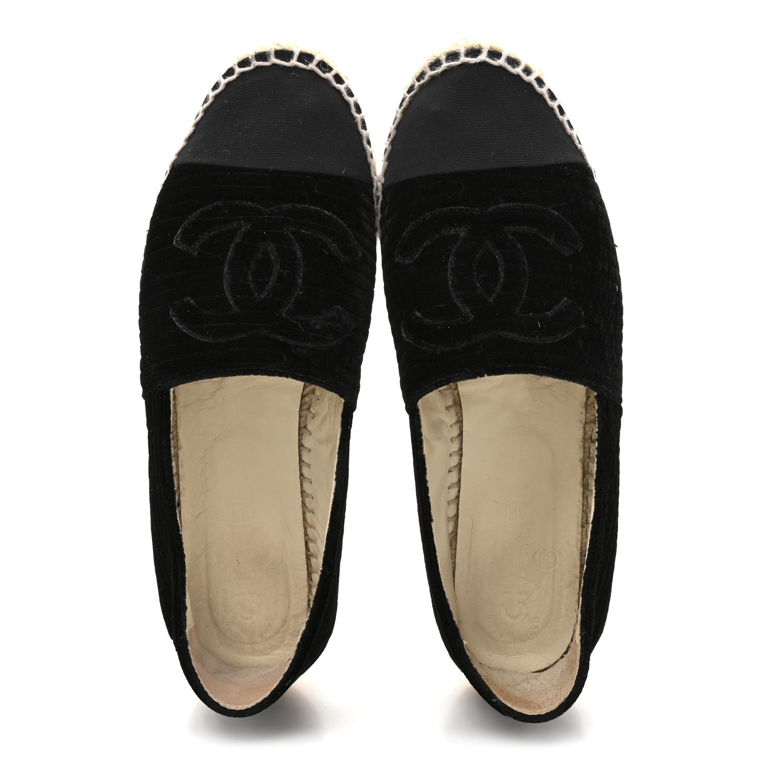 Chanel Velvet Grosgrain CC Espadrilles 38 Black 2 of 10
