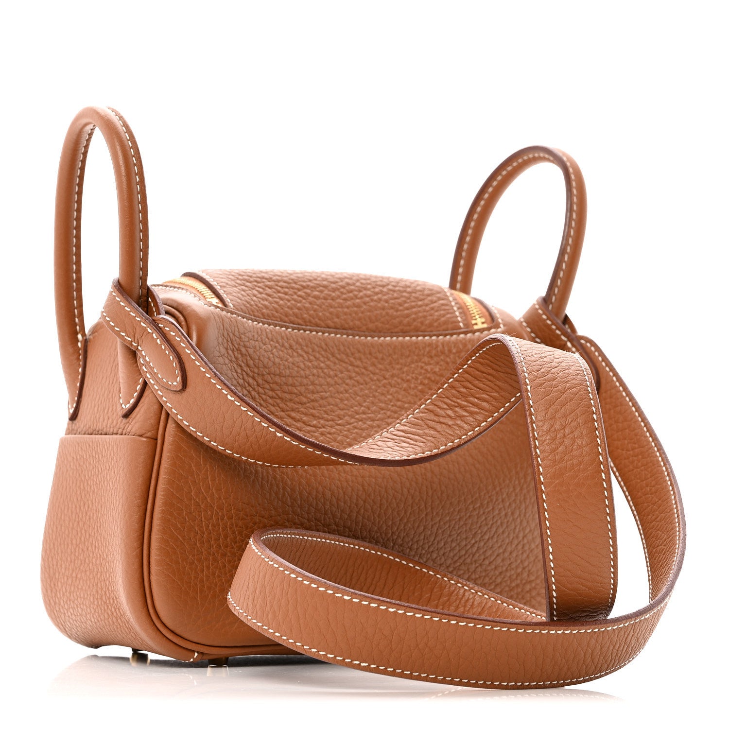 Hermes Taurillon Clemence Mini Lindy 20 Gold 3 of 13