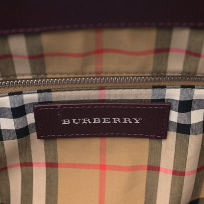 Burberry Derby Calfskin House Check Medium Banner Tote Burgundy 6 of 9