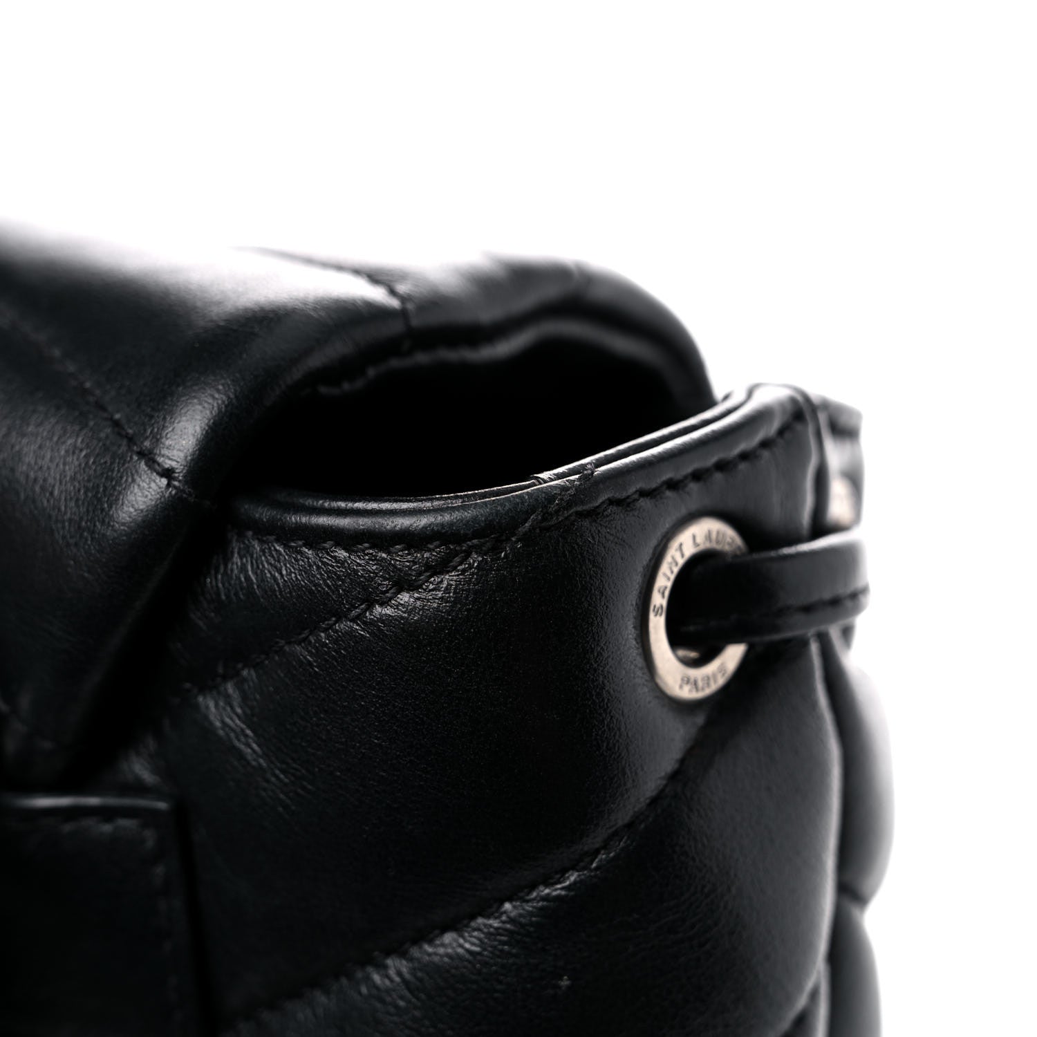 Saint Laurent Calfskin Y Quilted Monogram Small Loulou Backpack Black 18 of 20