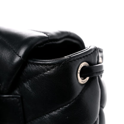 Saint Laurent Calfskin Y Quilted Monogram Small Loulou Backpack Black 18 of 20