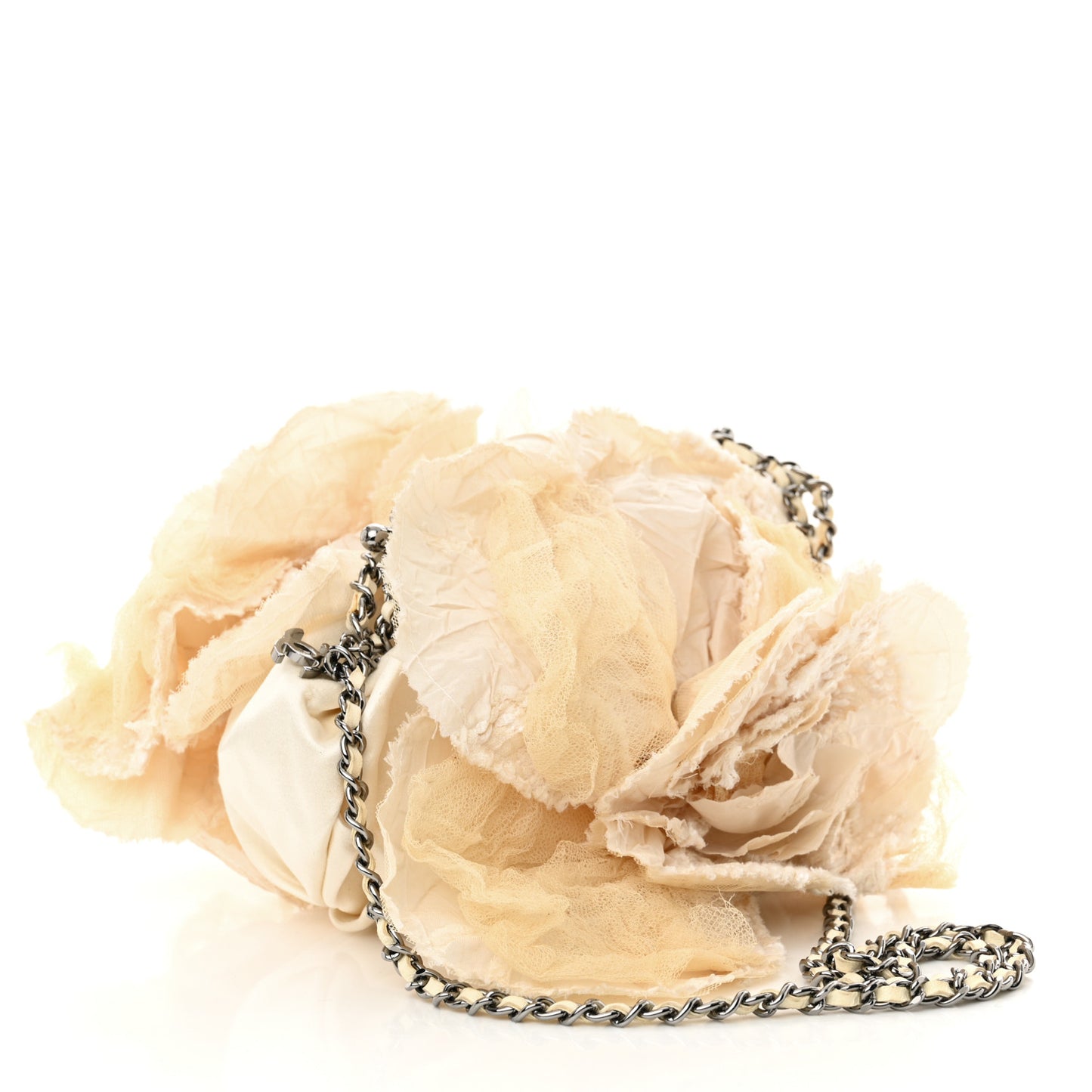 Satin Mesh Lace Camellia Beige