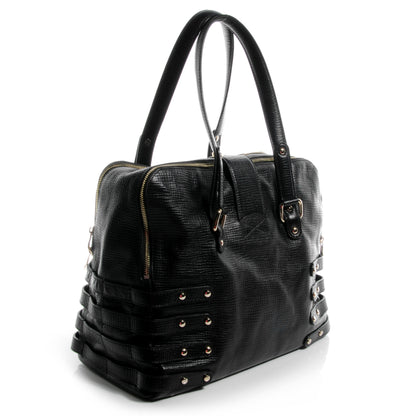 Jimmy Choo Textured Leather Blythe M Handbag Black 3 of 4