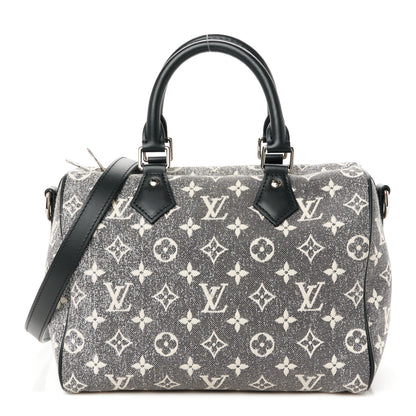 Louis Vuitton Denim Monogram Jacquard Speedy Bandouliere 25 Black 1 of 11