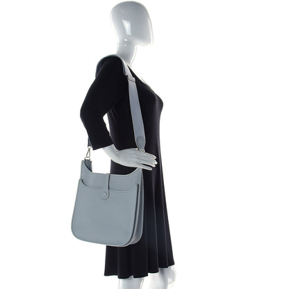 Hermes Taurillon Clemence Evelyne III PM Bleu Pale 3 of 11