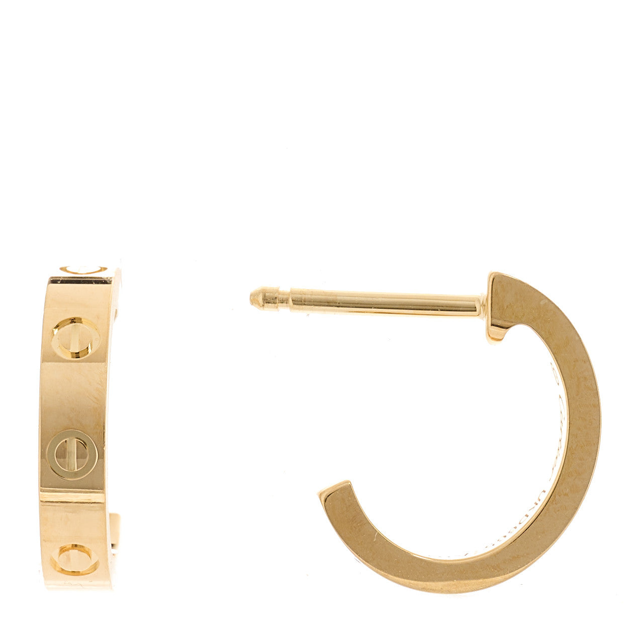 18K Yellow Gold Small LOVE Hoop Earrings