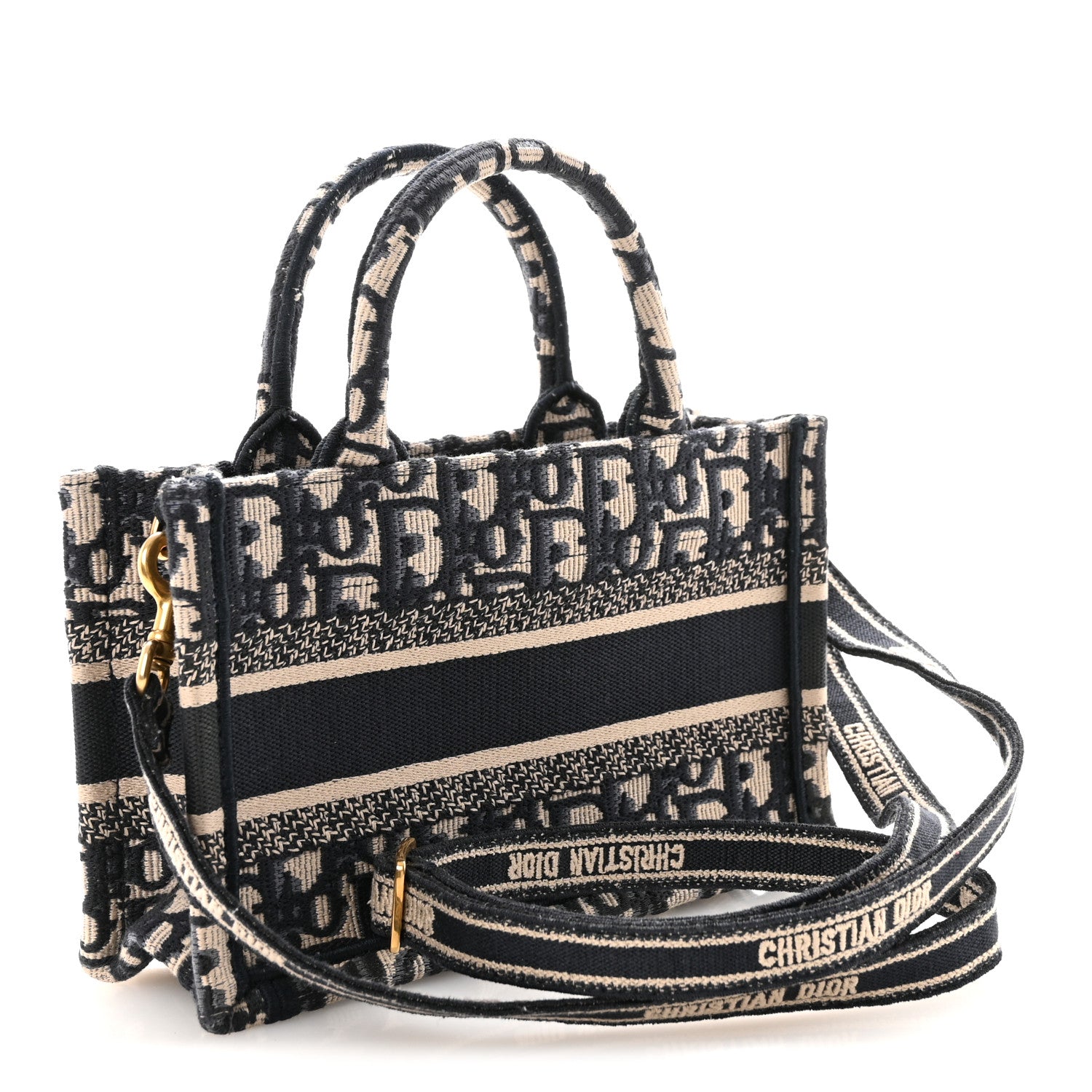 Christian Dior Oblique Mini Book Tote With Strap Blue Multicolor 3 of 10