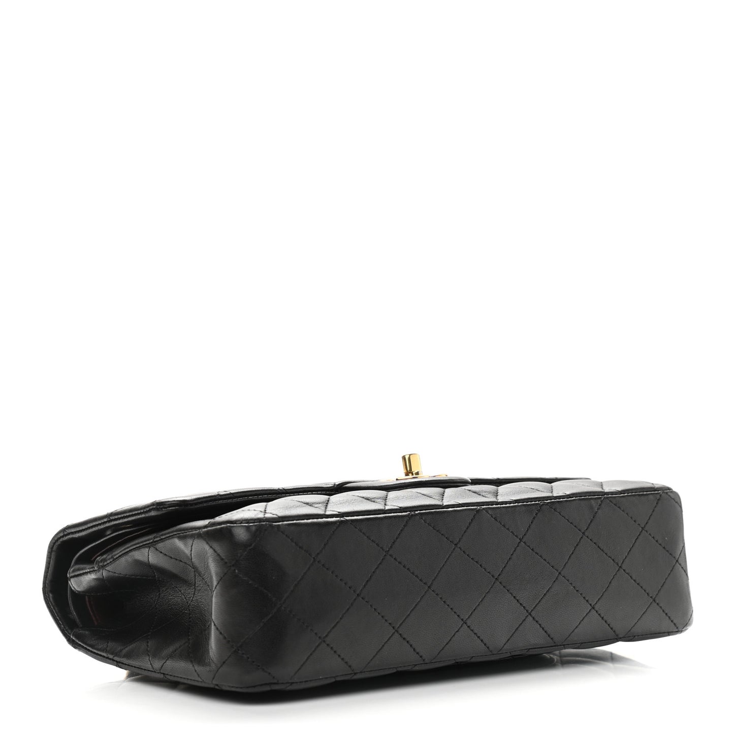 Lambskin Quilted Medium Double Flap Black