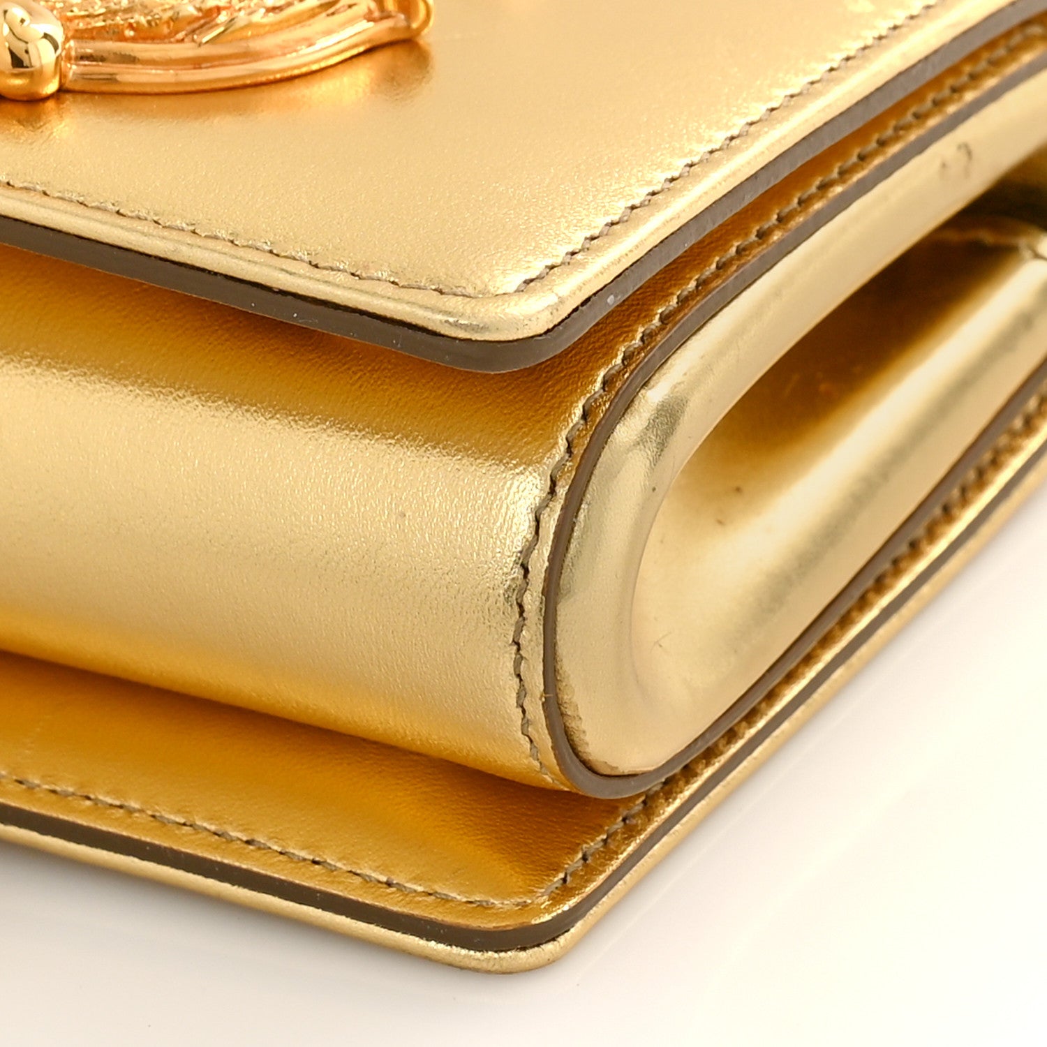 Dolce & Gabbana Metallic Calfskin DG Girls Shoulder Bag Gold 8 of 12
