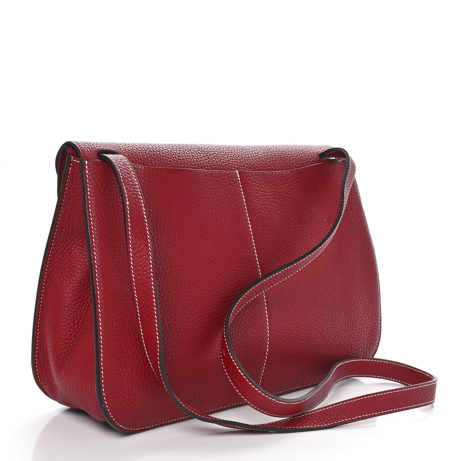 Hermes Taurillon Clemence Halzan 31 GM Rouge Grenat 3 of 10