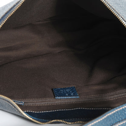 Gucci Leather Half Moon Bamboo Ring Hobo Blue 5 of 7