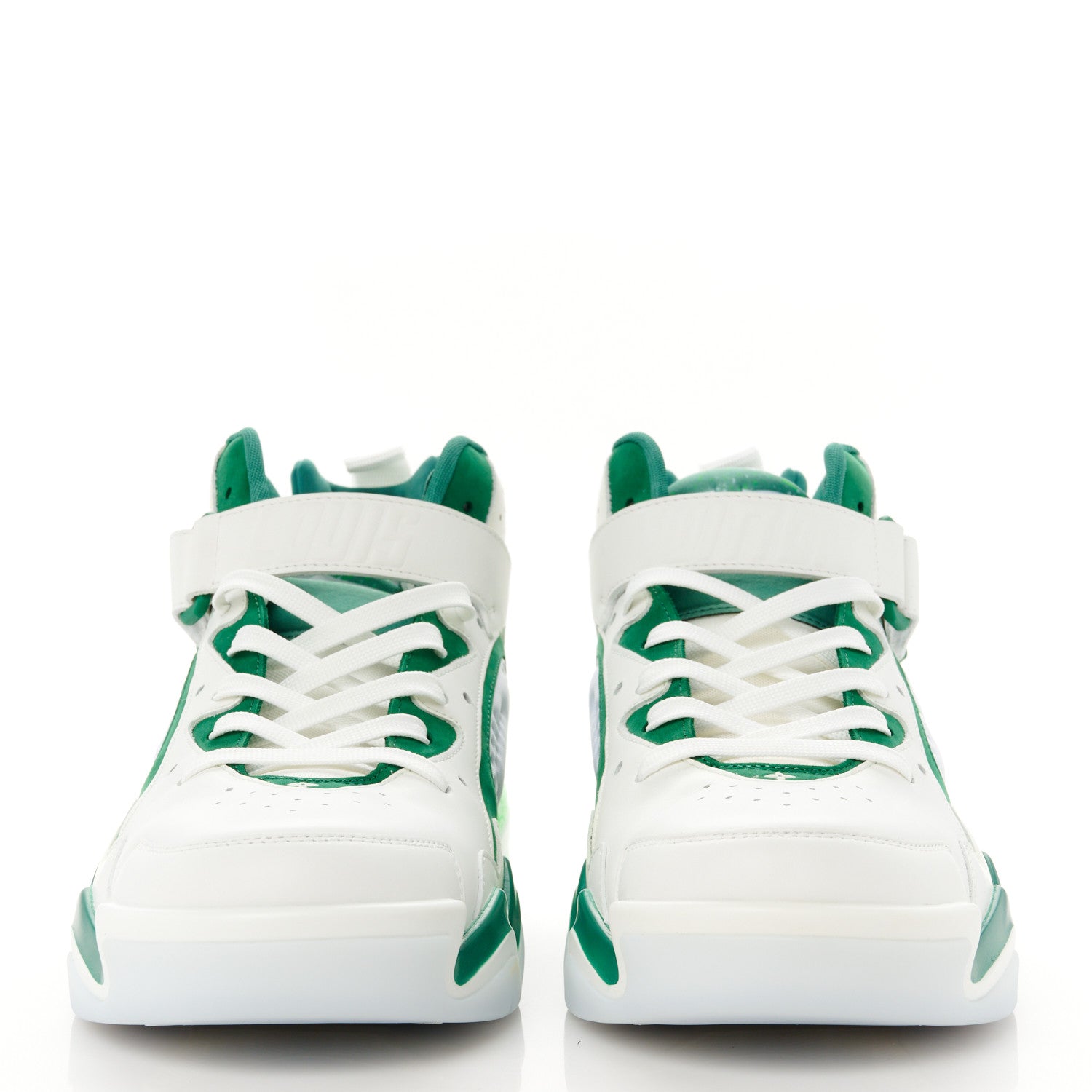 Louis Vuitton Calfskin Mens LV Trainer 2 Sneaker 7.5 White Green 2 of 9