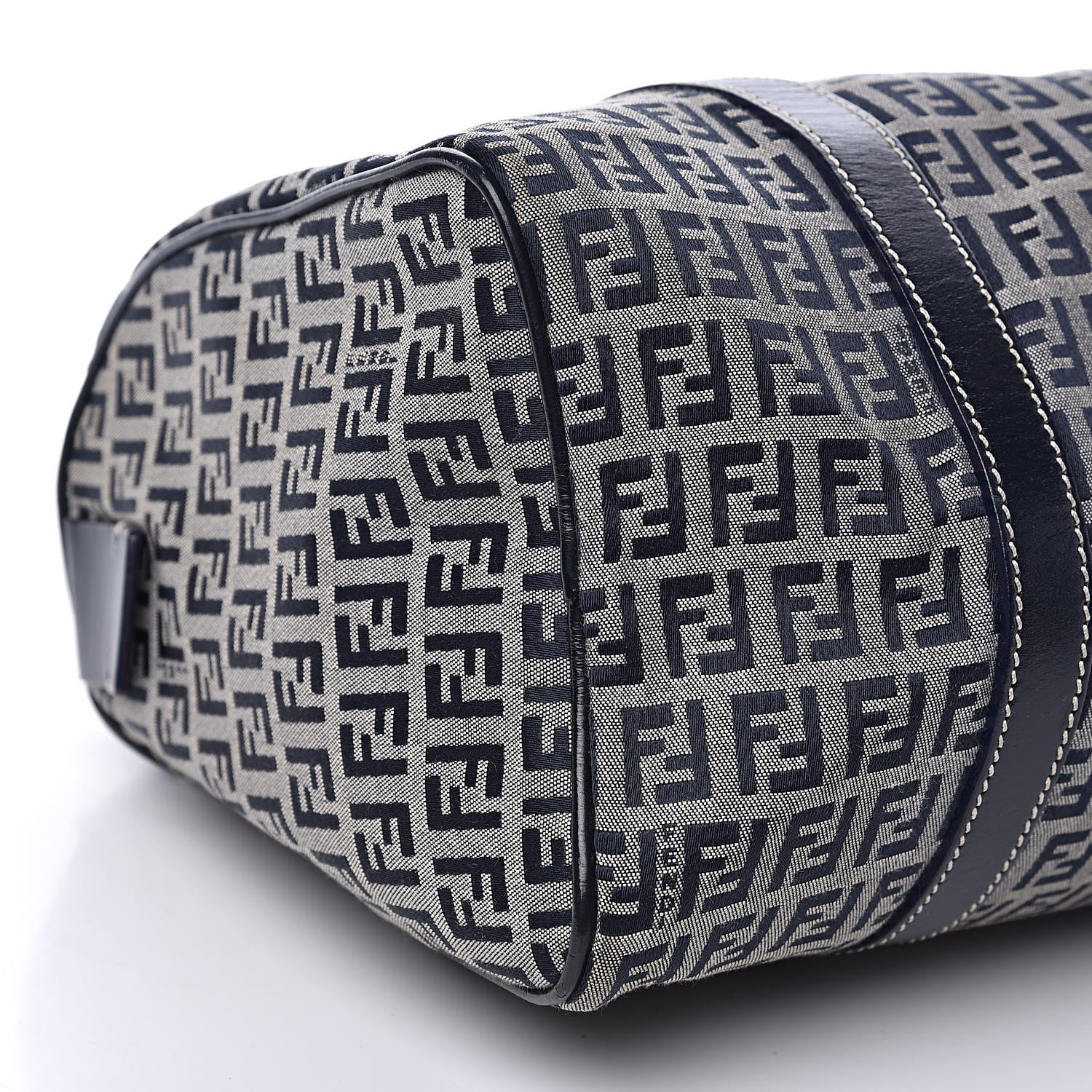 Fendi Zucchino Mini Boston Satchel Navy 8 of 12