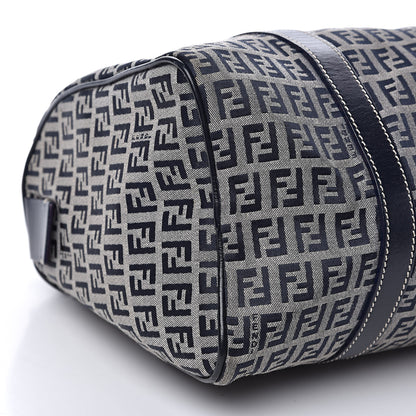 Fendi Zucchino Mini Boston Satchel Navy 8 of 12