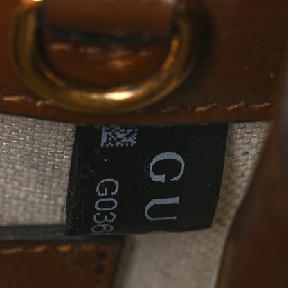 Gucci GG Supreme Monogram Azalea Calfskin Mini Retro Interlocking G Tote Bag Beige Ebony Brown Sugar 7 of 11