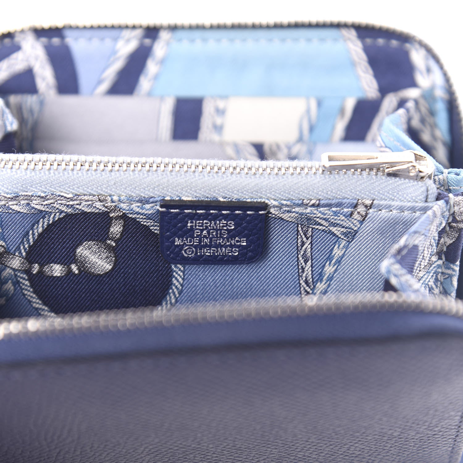Hermes Epsom Silk'in Compact Wallet Bleu Encre 6 of 8