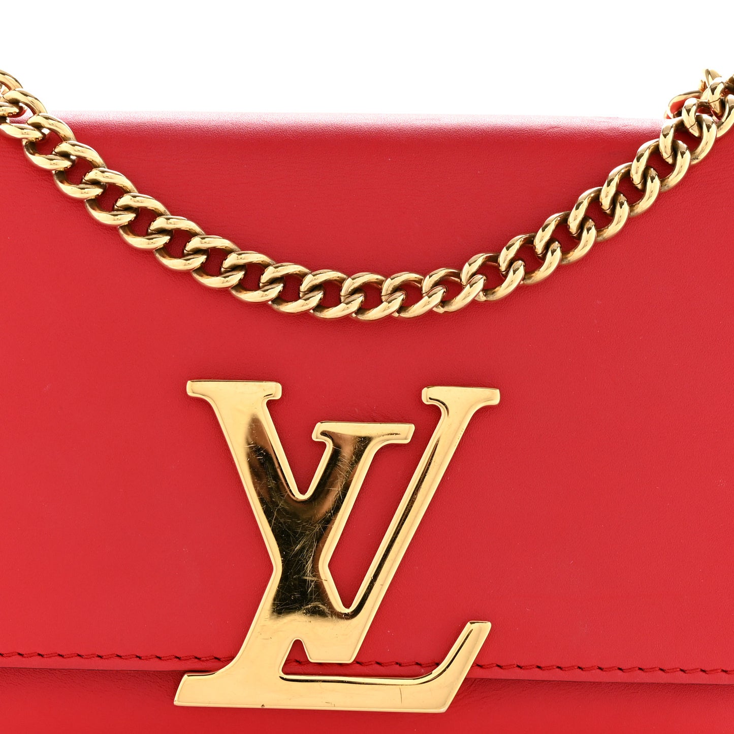 Calfskin Chain Louise MM Red