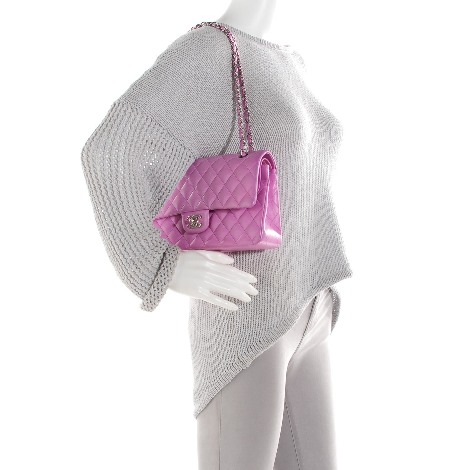 Chanel Lambskin Quilted Medium Double Flap Light Pink 2 of 8