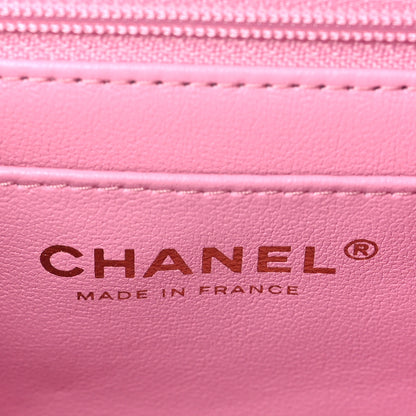 Chanel Lambskin Quilted Bi-Color Mini Top Handle Rectangular Flap Black Lilac 6 of 10