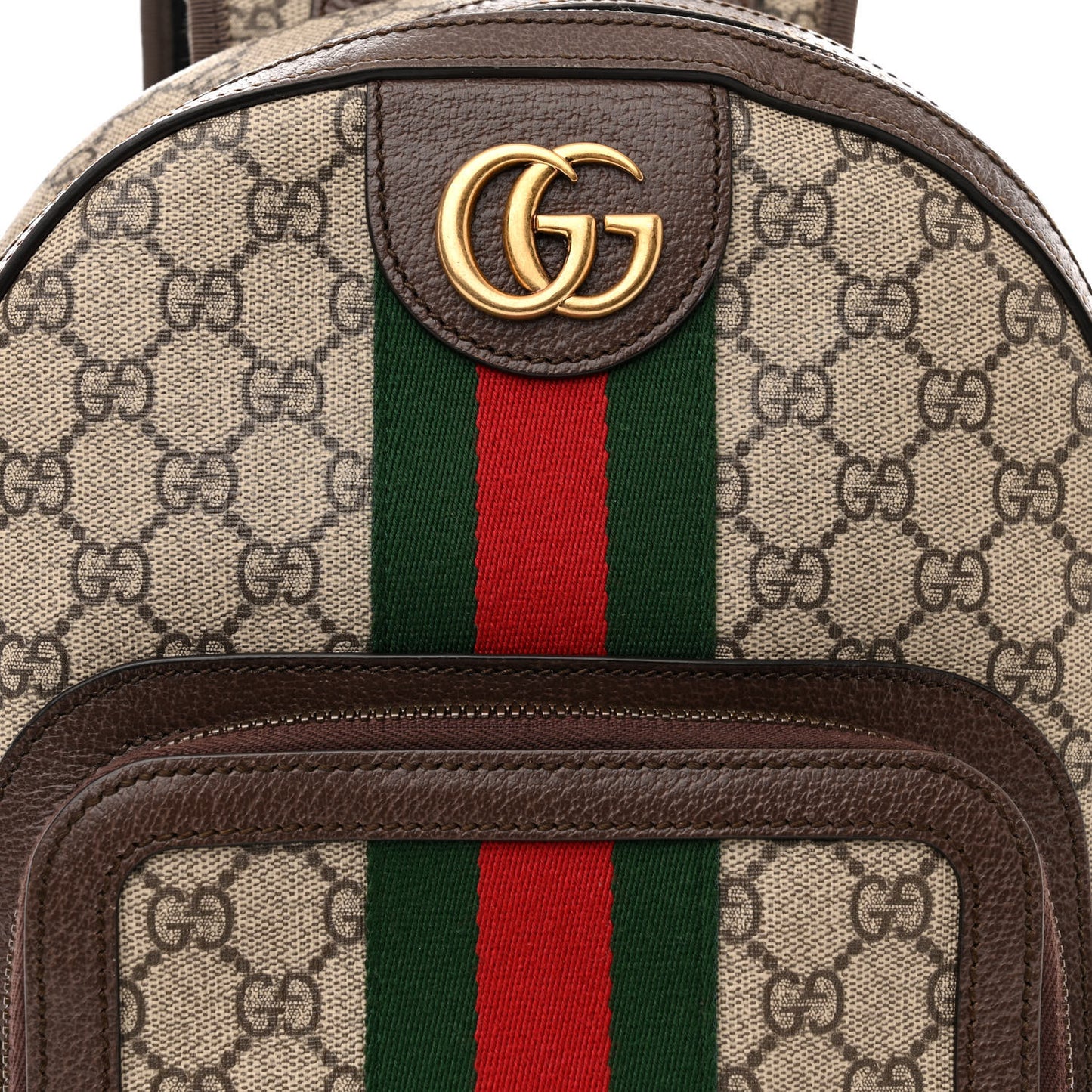 GG Supreme Monogram Calfskin Web Small Ophidia Day Backpack Beige Ebony New Acero