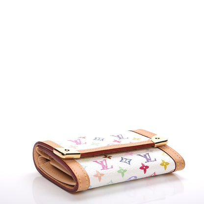 Louis Vuitton Monogram Multicolor Porte-Monnaie Plat Coin Purse White 4 of 9