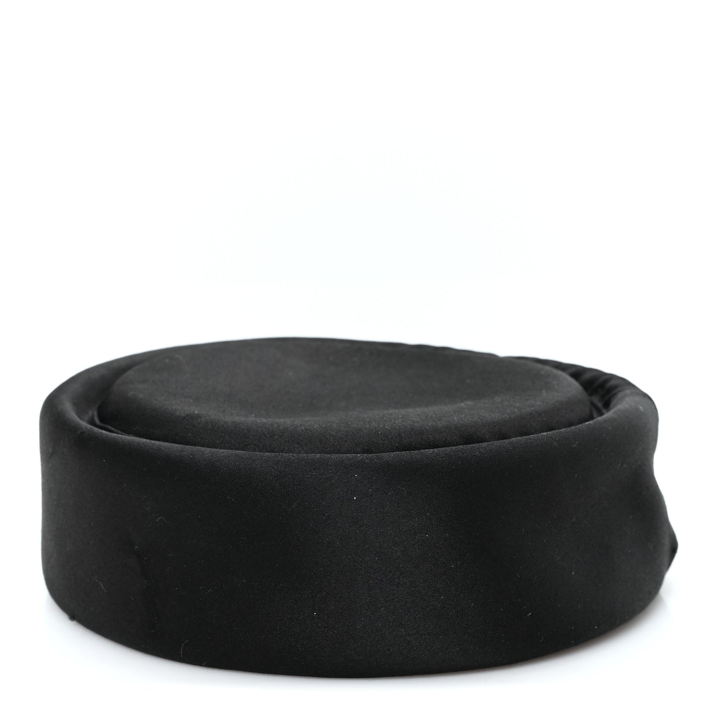 Satin Pillbox Hat M 57 Black