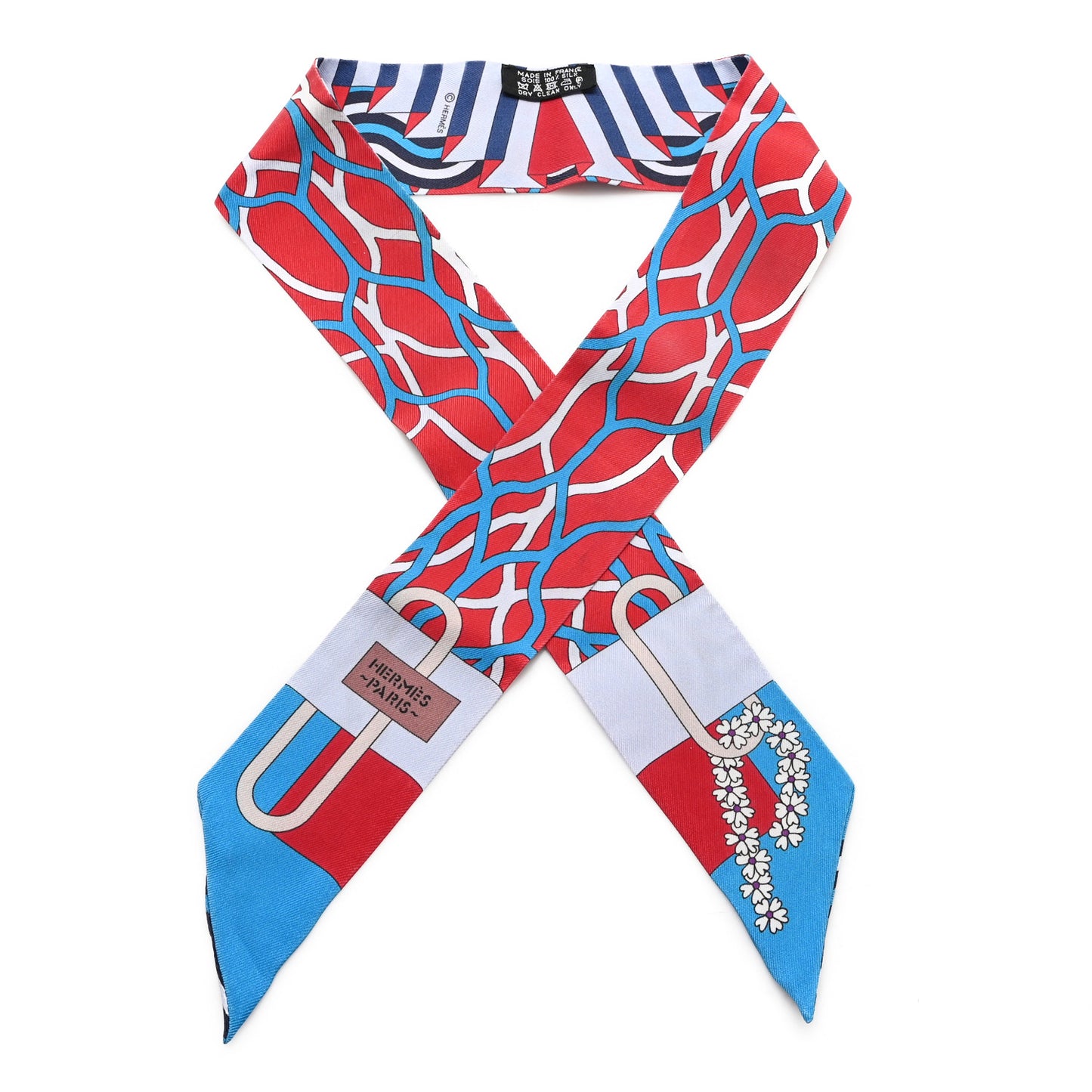 Silk Ballet Aquatique Twilly Bleu Azur Rouge Ciel