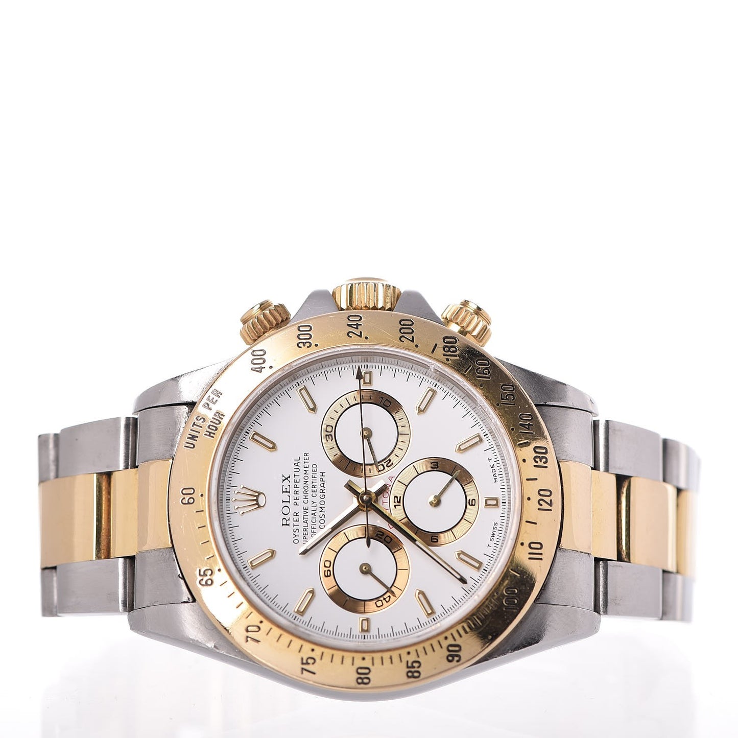 Stainless Steel 18K Yellow Gold 40mm Oyster Perpetual Cosmograph Daytona Watch White 16523