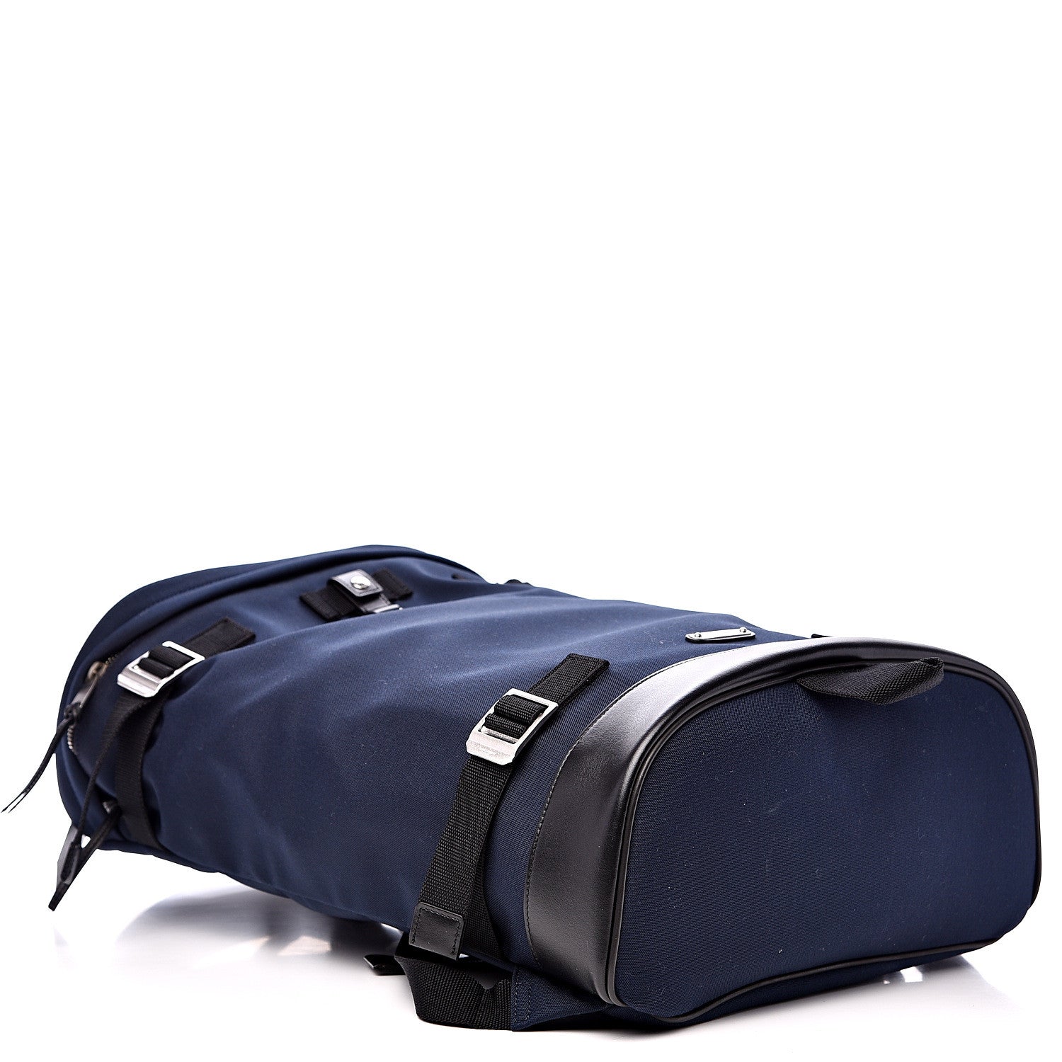 Saint Laurent Canvas Calfskin Race Rivington Backpack Black Navy 3 of 10