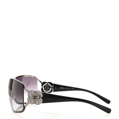 Chanel Swarovski Crystal Camellia CC Sunglasses 4164-B Black 3 of 7
