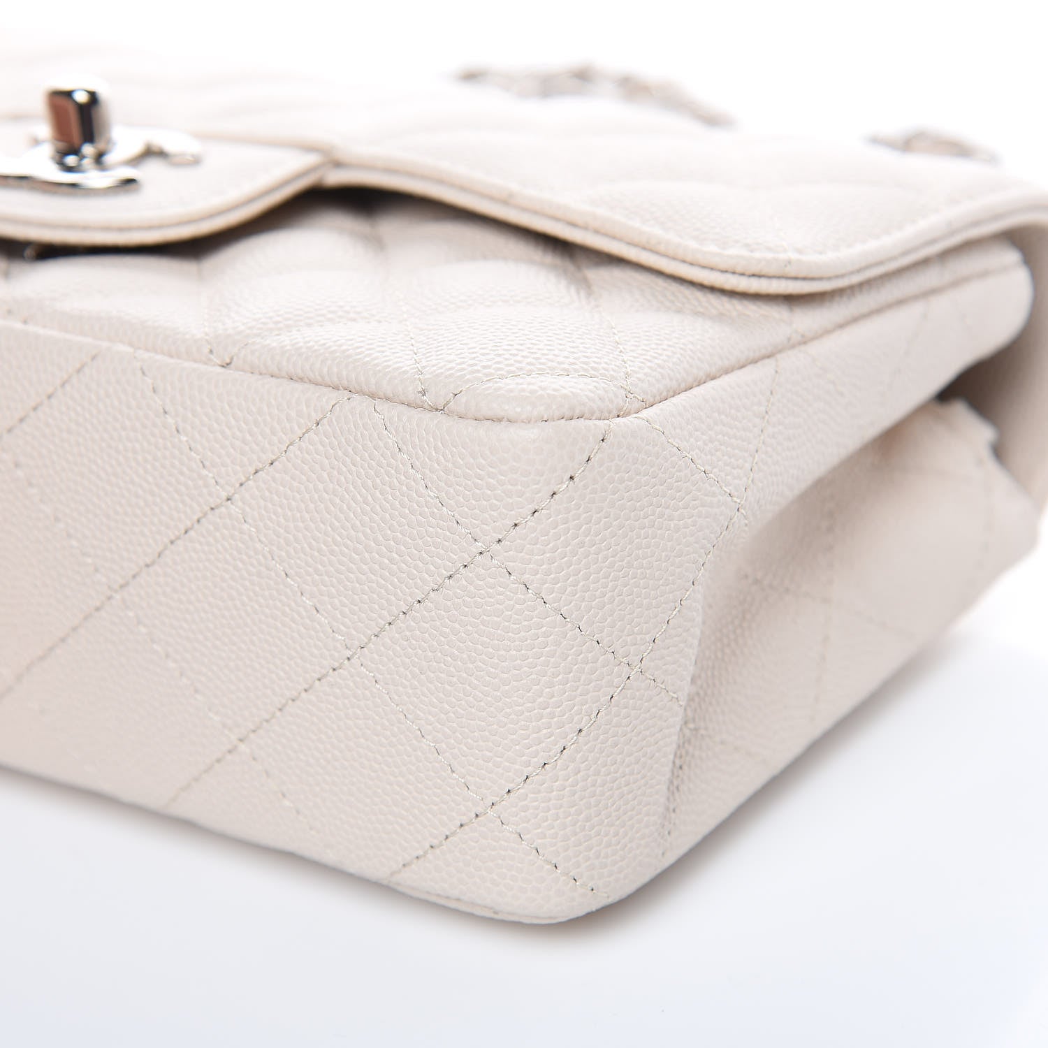 Chanel Caviar Quilted Mini Rectangular Flap Light Beige 9 of 10